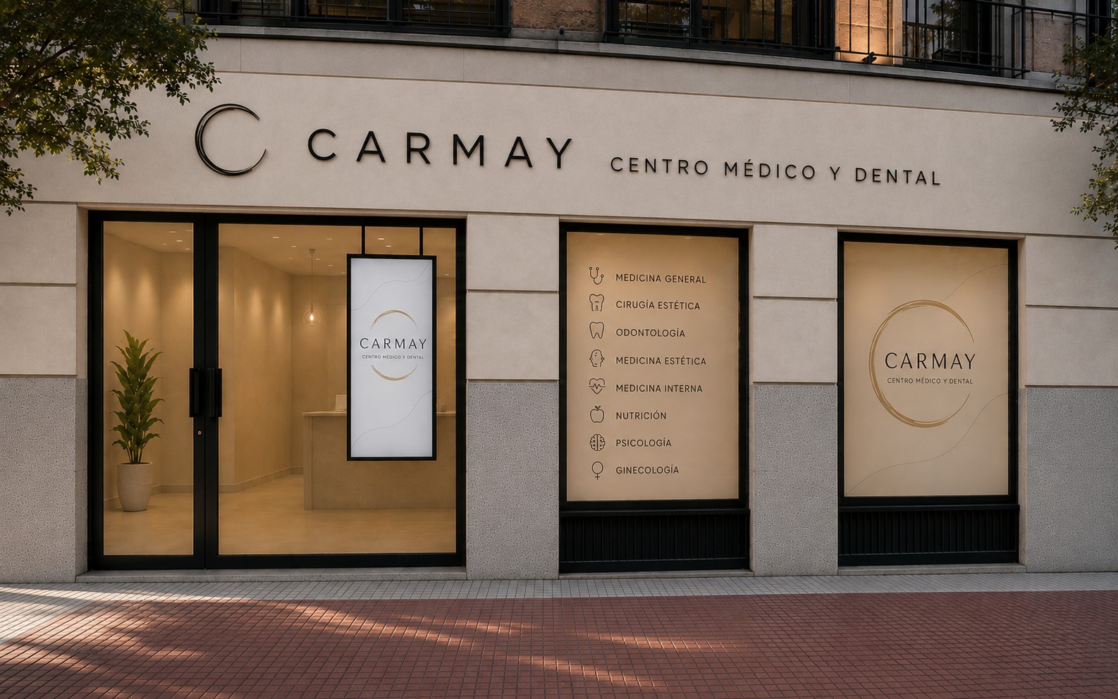 Interior premium del centro médico Carmay en Chamberí, Madrid